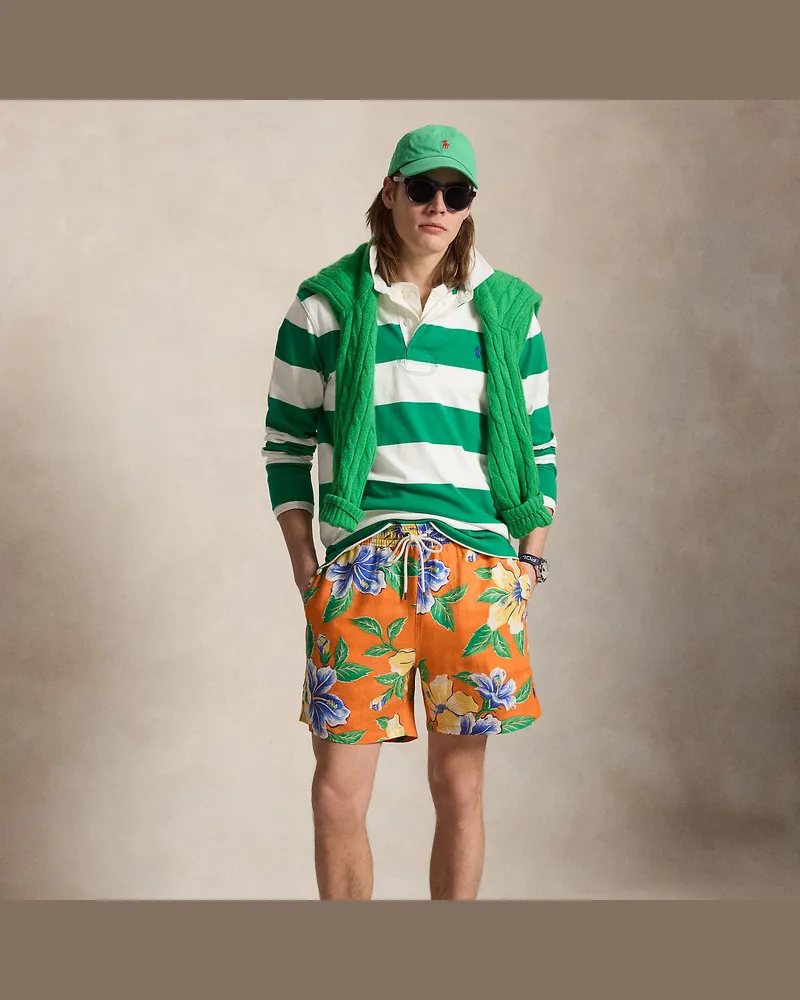 Ralph Lauren Badeshorts Traveler aus Leinen Orange