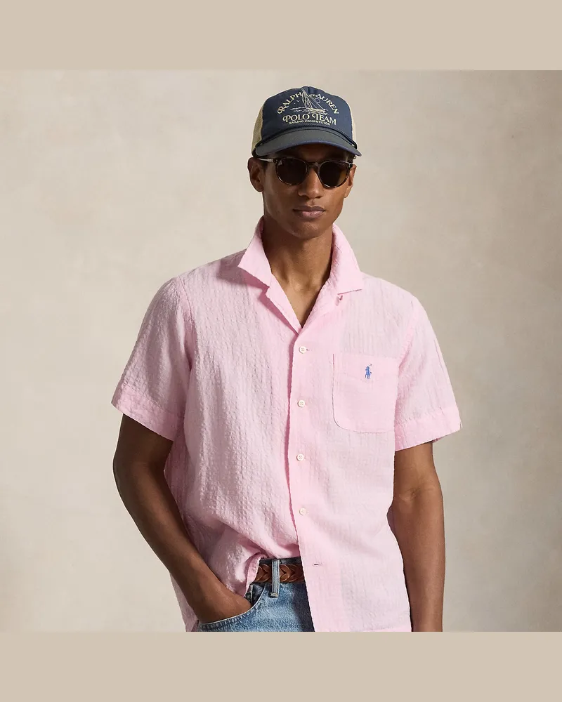 Ralph Lauren Classic-Fit Seersucker-Hemd Pink