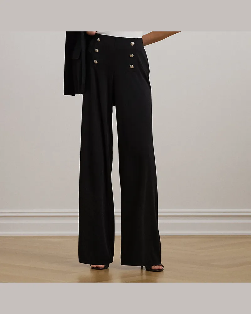Ralph Lauren Stretch-Hose mit weitem Bein Black