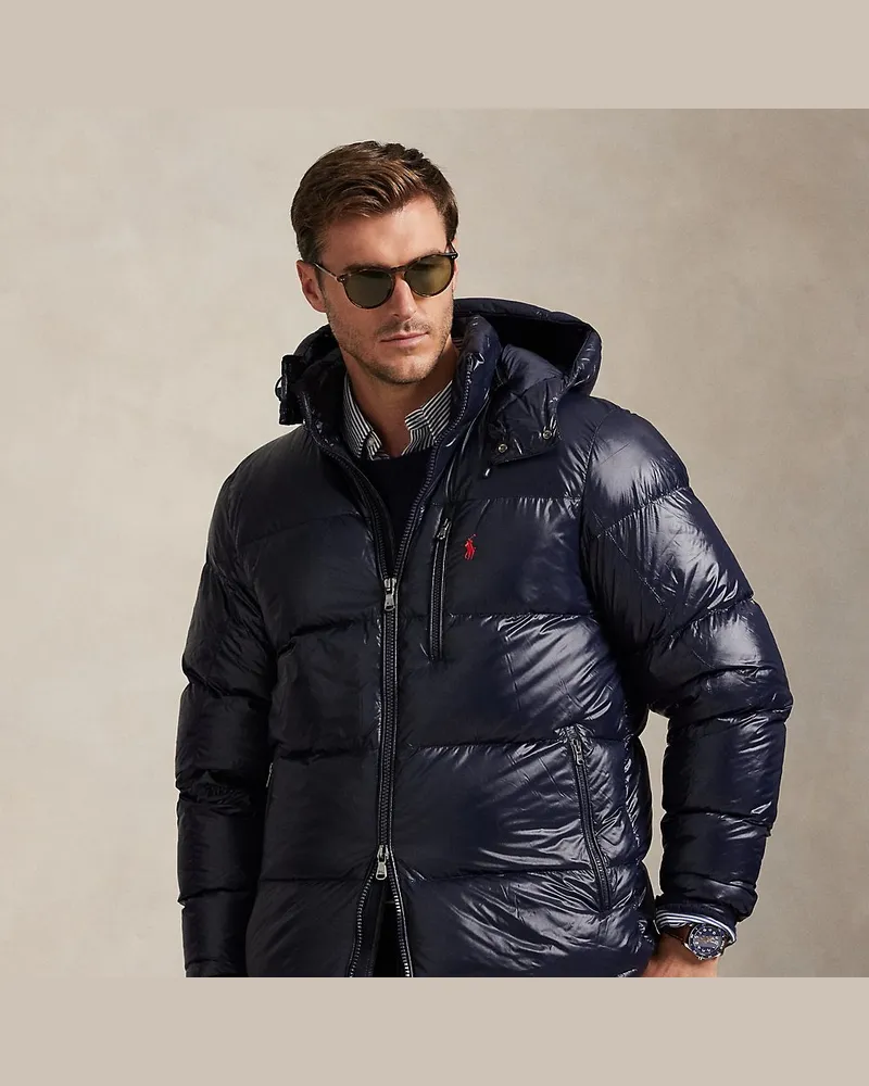 Ralph Lauren Große Größen - Die glänzende Daunenjacke Gorham Blue