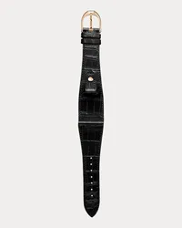 Ralph Lauren Large-Stirrup-Armband, Alligatorleder Black