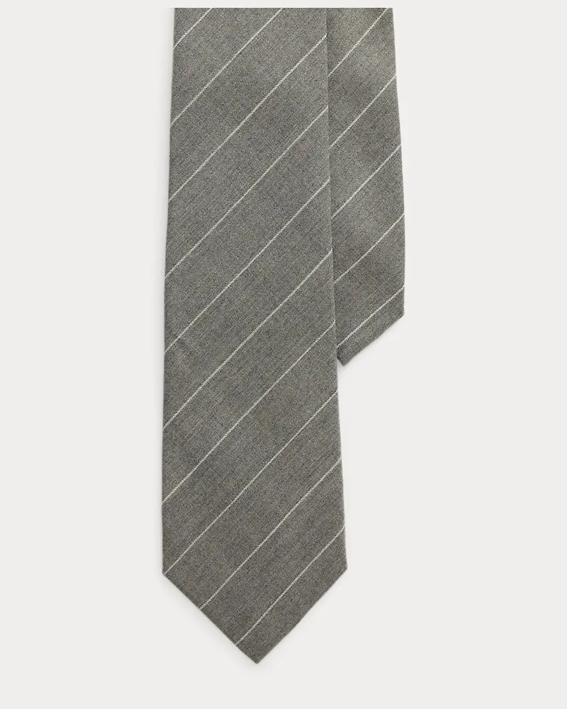 Ralph Lauren Wollflanell-Krawatte mit Nadelstreifen Grey