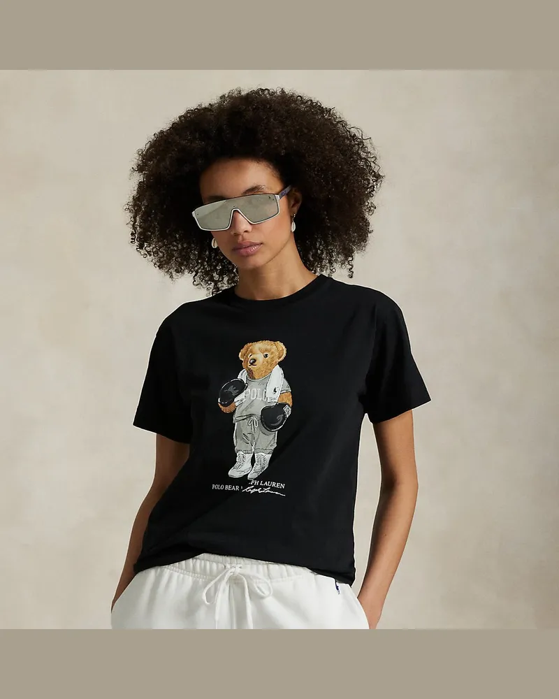 Ralph Lauren Baumwolljersey-T-Shirt mit Polo Bear Black