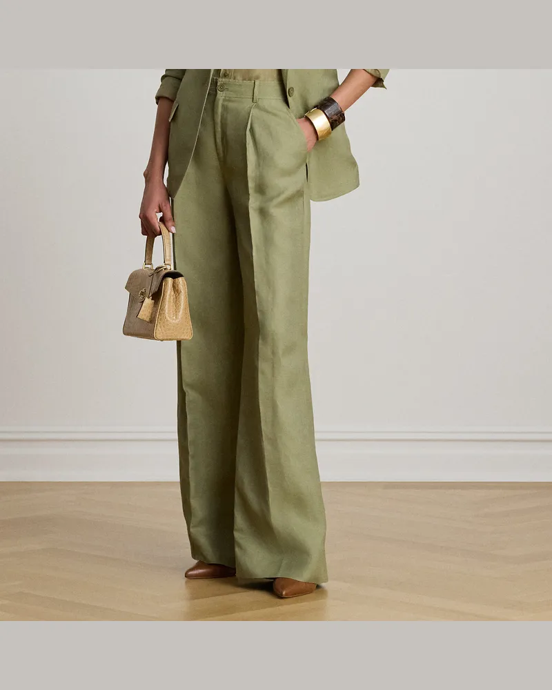 Ralph Lauren Twillhose mit weitem Bein Green