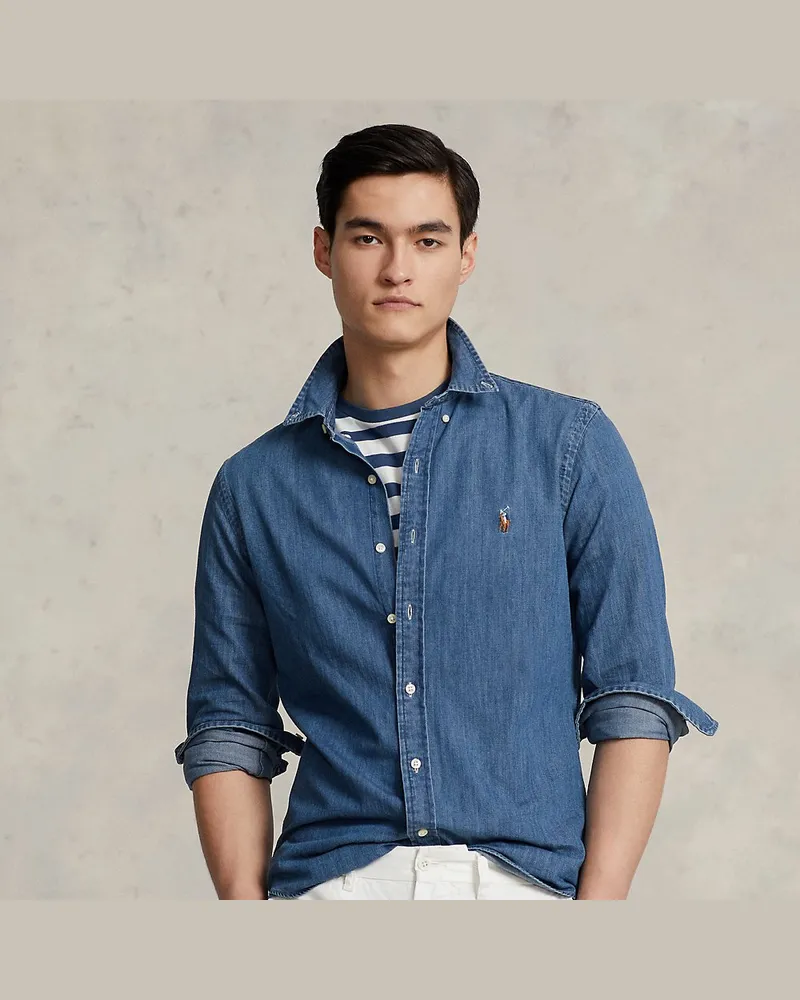 Ralph Lauren Slim-Fit Oxfordhemd Blue