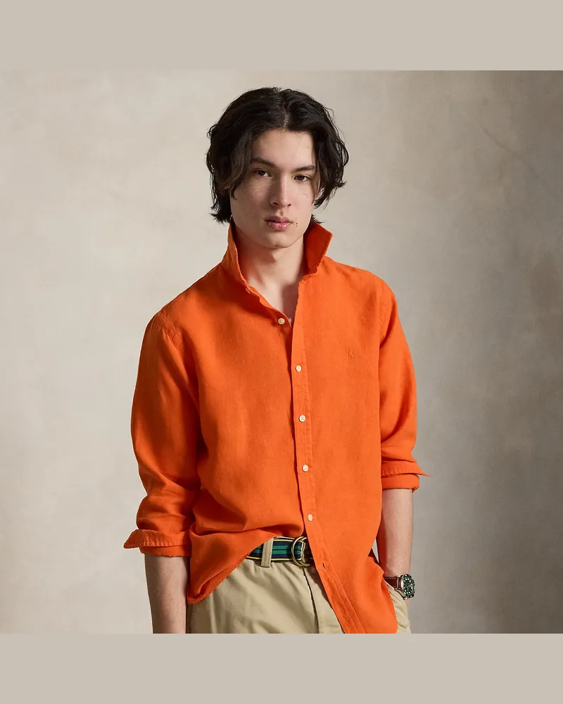 Ralph Lauren Custom-Fit Leinenhemd Orange