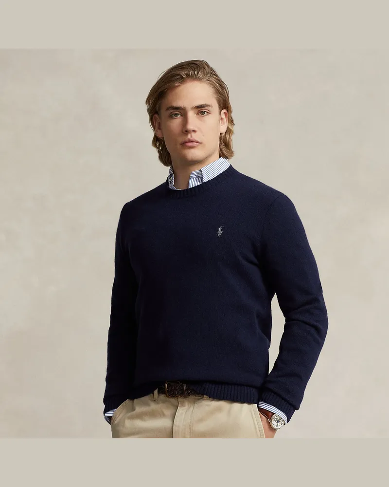 Ralph Lauren Woll-Kaschmir-Rundhalspullover Blue