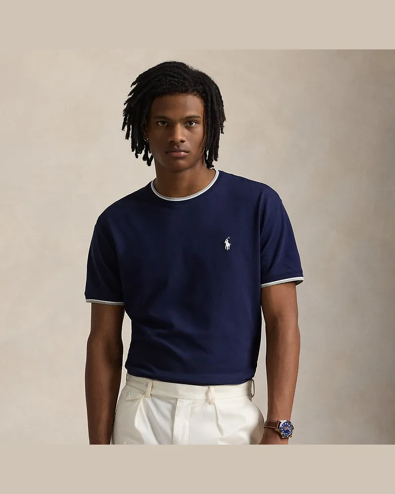 Ralph Lauren Classic-Fit T-Shirt aus Stretchpiqué Blue