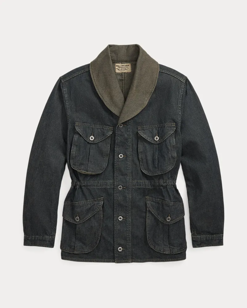 Ralph Lauren Feldjacke aus Baumwoll-Leinen-Denim Blue