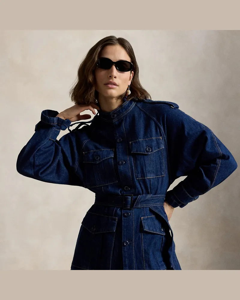 Ralph Lauren Denim-Utility-Jacke mit Gürtel Blue