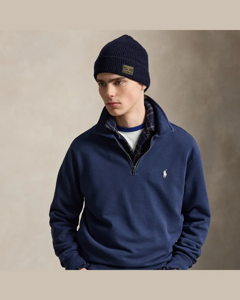Ralph Lauren Loopback-Fleece-Sweatshirt mit Kragen Blue