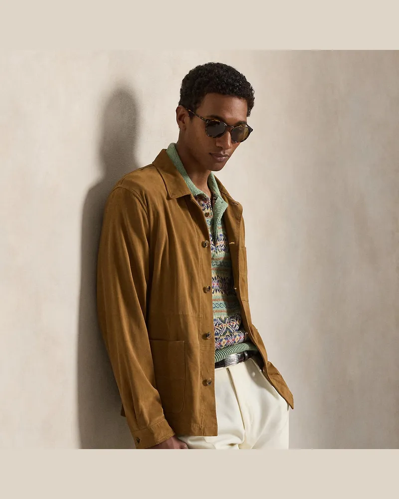Ralph Lauren Utility-Jacke aus Wildleder Brown