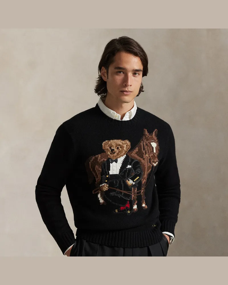 Ralph Lauren Wollpullover mit Polo Bear Black