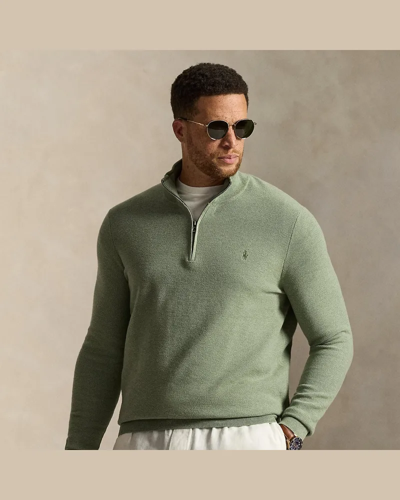 Ralph Lauren Große Größen - Pullover aus Baumwollpiqué Green