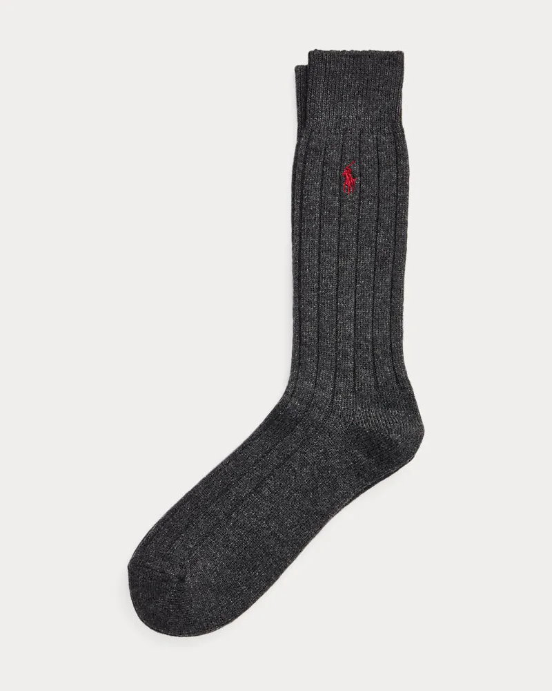Ralph Lauren Gerippte Crew-Socken aus Wollmischung Grey