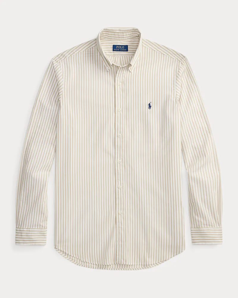 Ralph Lauren Custom-Fit Baumwollhemd mit Streifen White
