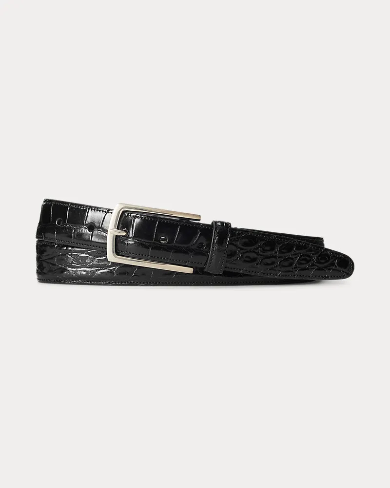Ralph Lauren Gürtel aus Alligatorleder Black