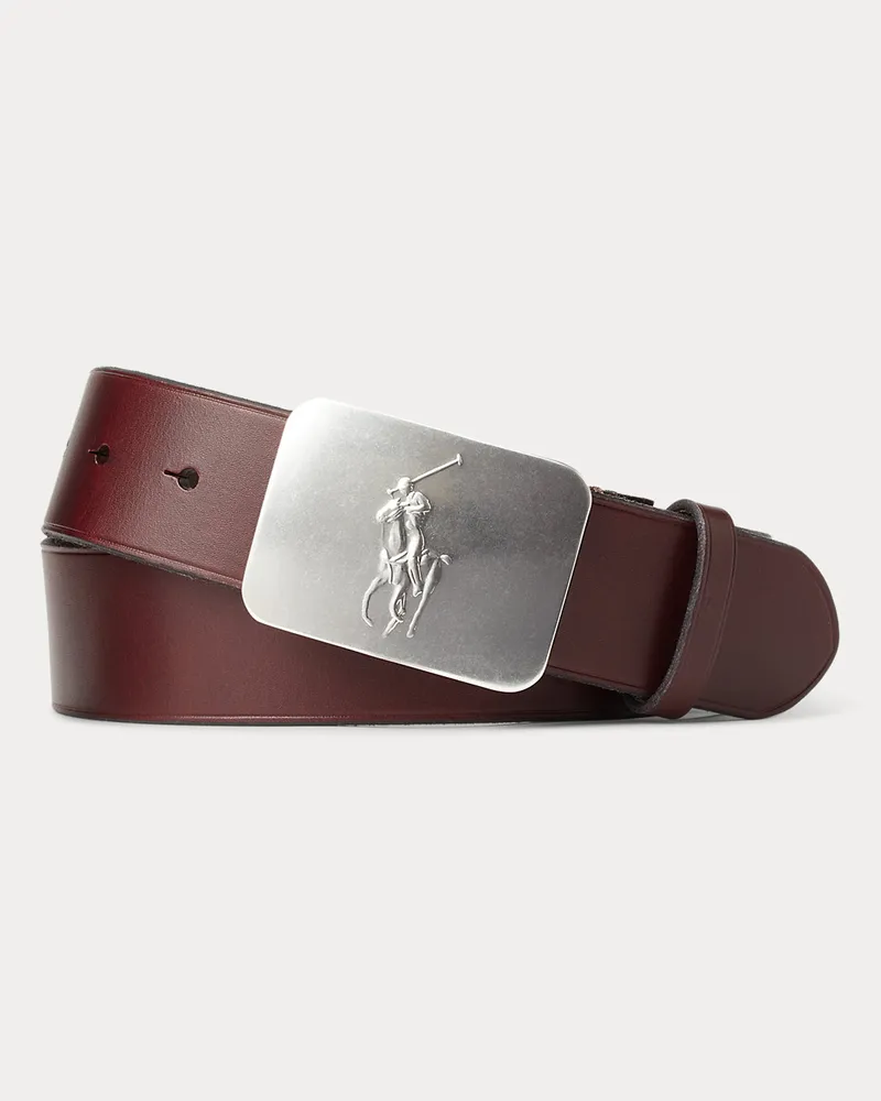 Ralph Lauren Ledergürtel mit Ponyschild Brown