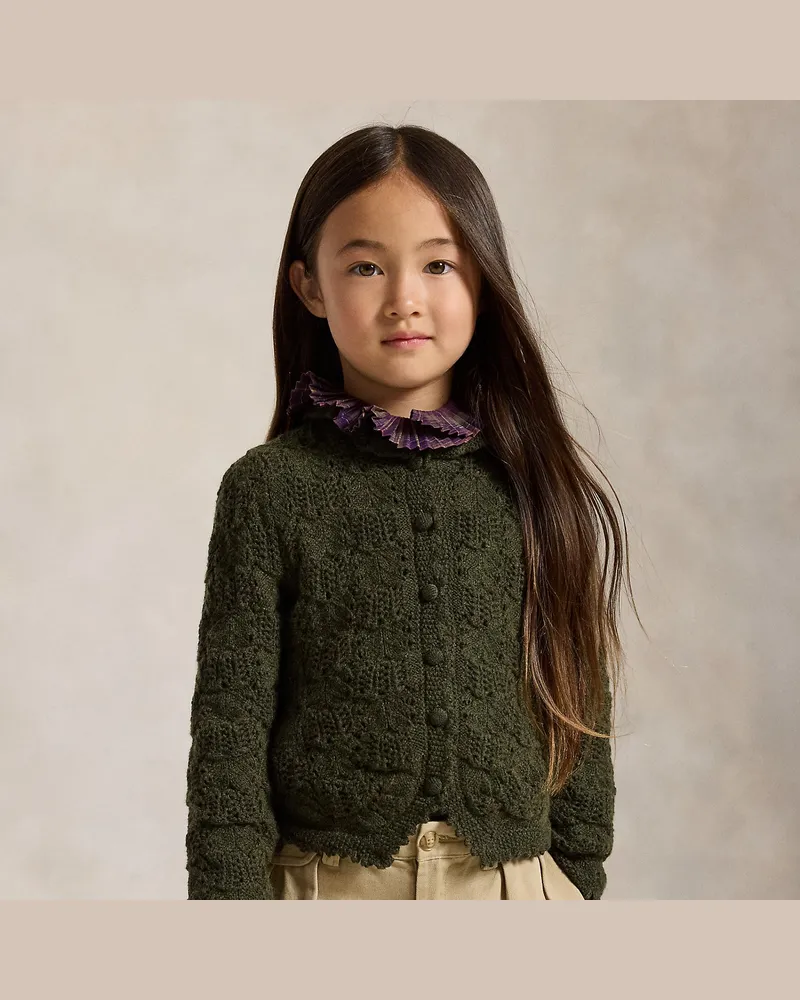 Ralph Lauren Strickjacke mit Lochmuster Green