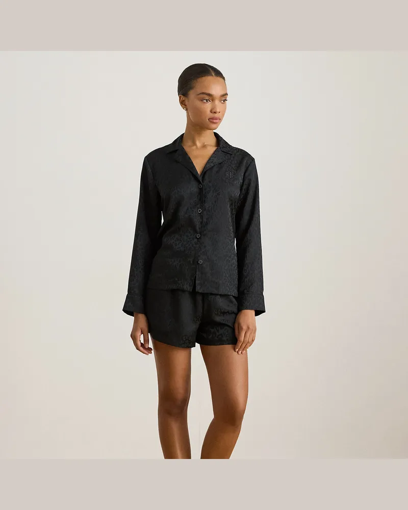 Ralph Lauren Pyjama-Set aus Satin-Jacquard Black