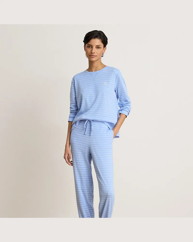 Ralph Lauren Gestreifter Interlock-Pyjama Blue