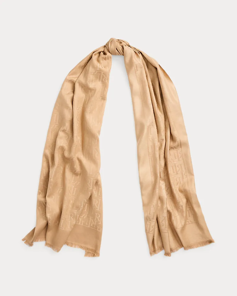Ralph Lauren Jacquard-Schal mit Logo Brown