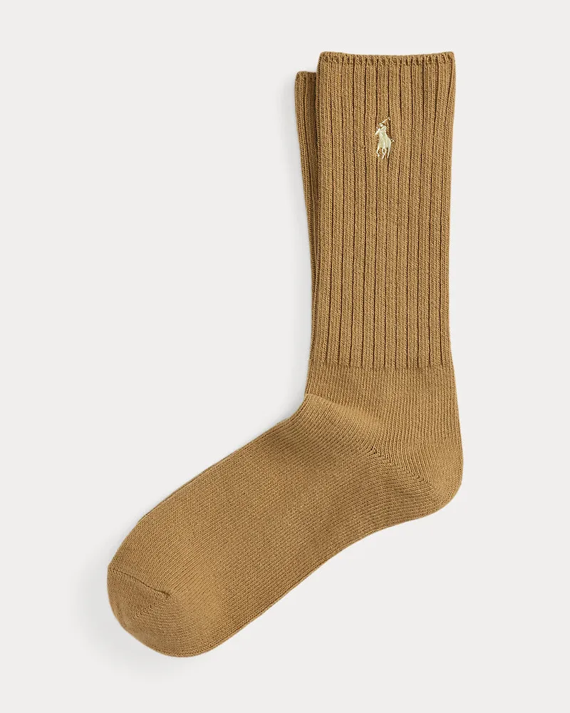 Ralph Lauren Crew-Socken mit charakteristischem Pony Tan