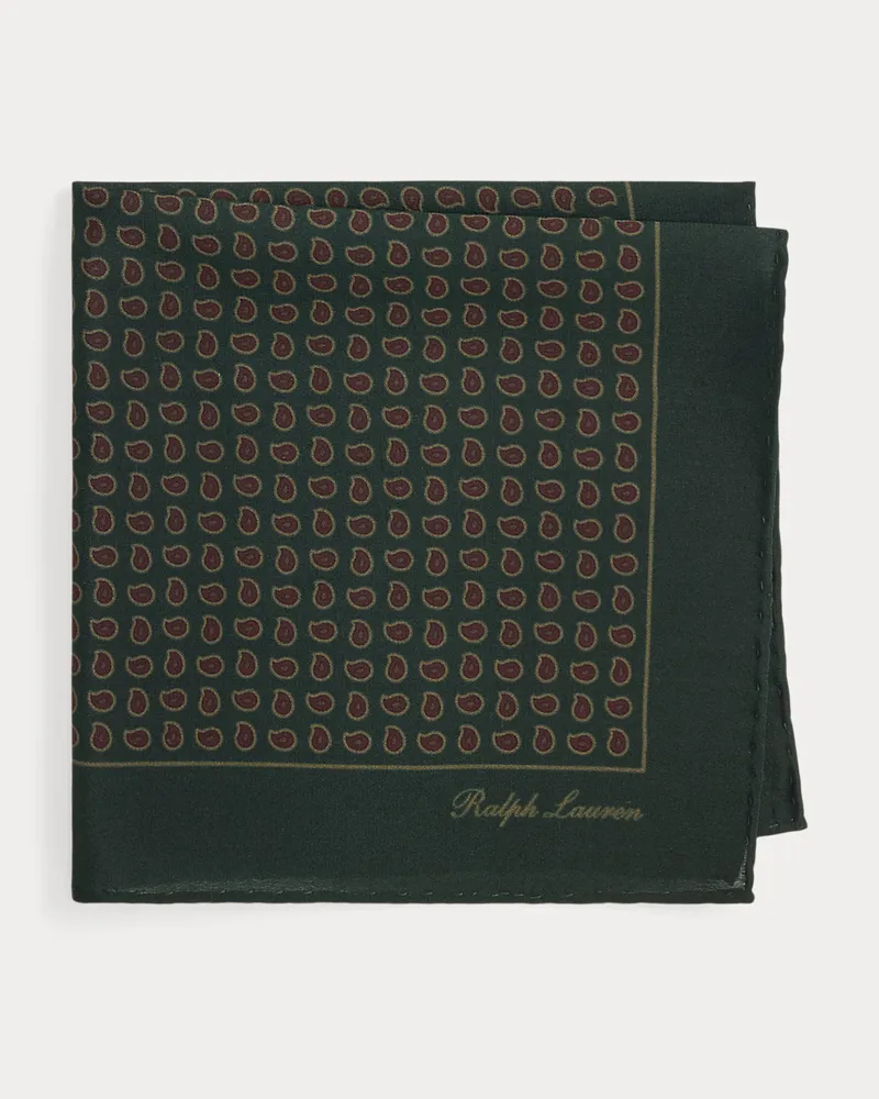 Ralph Lauren Seiden-Einstecktuch mit Kiefernmotiv Green