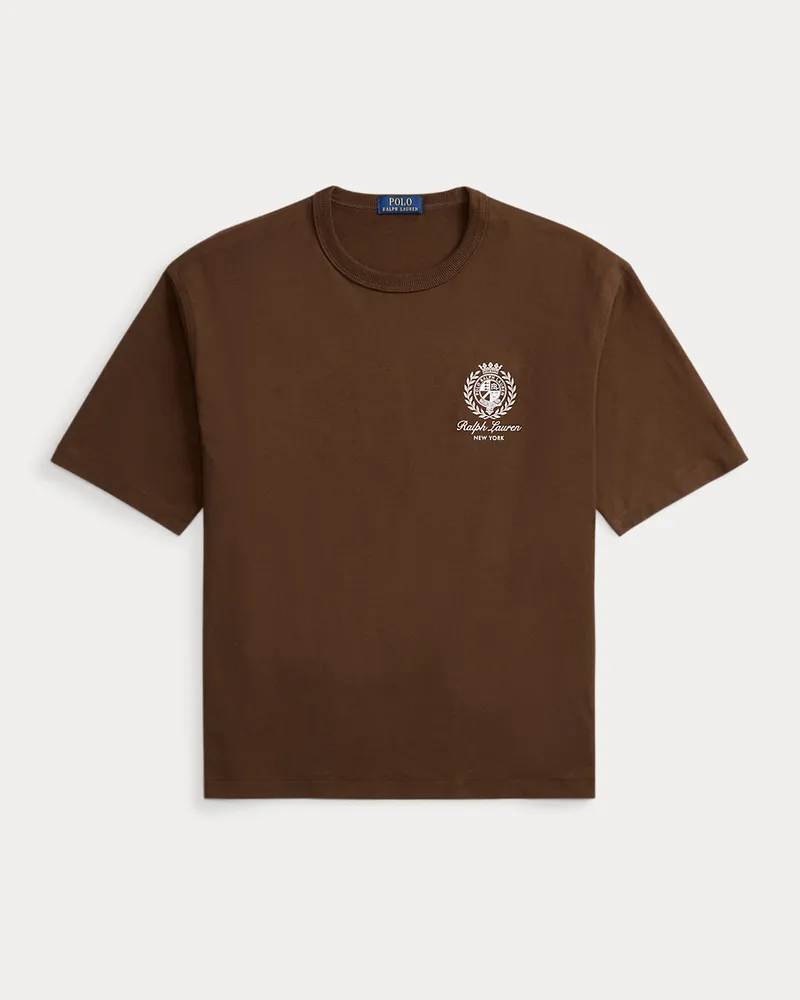 Ralph Lauren Relaxed-Fit Jersey-Grafik-T-Shirt Brown