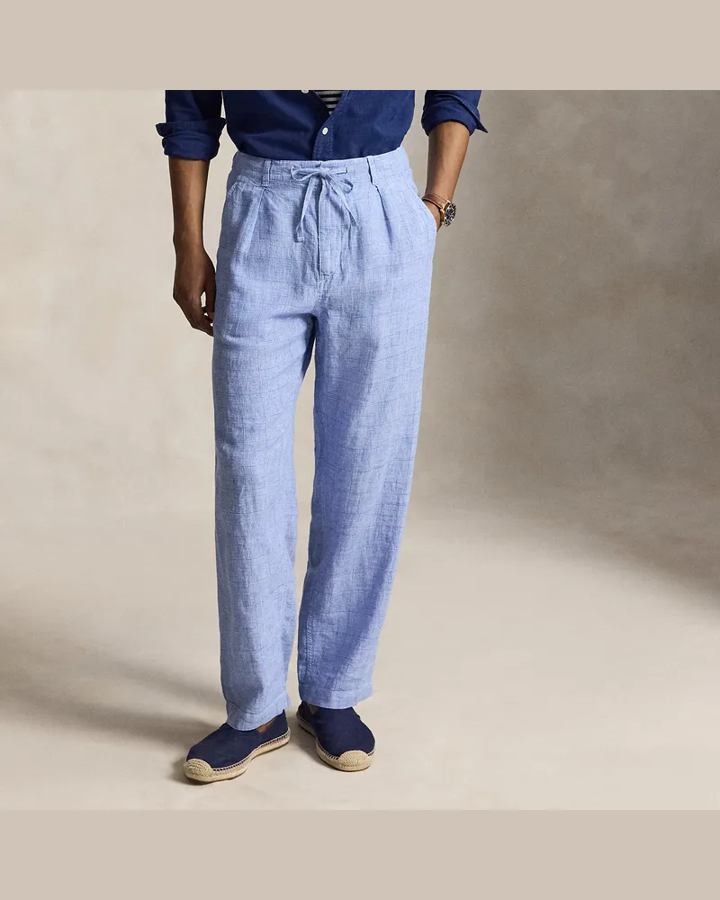 Ralph Lauren Relaxed-Fit Leinenhose Lateef Blue