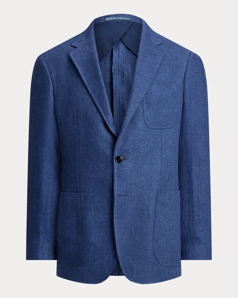 Ralph Lauren Tailored-Fit Polo-Sommerjacke aus Tweed Blue
