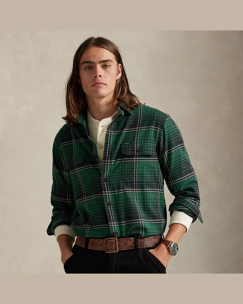 Ralph Lauren Classic-Fit Arbeitshemd mit Karomuster Green