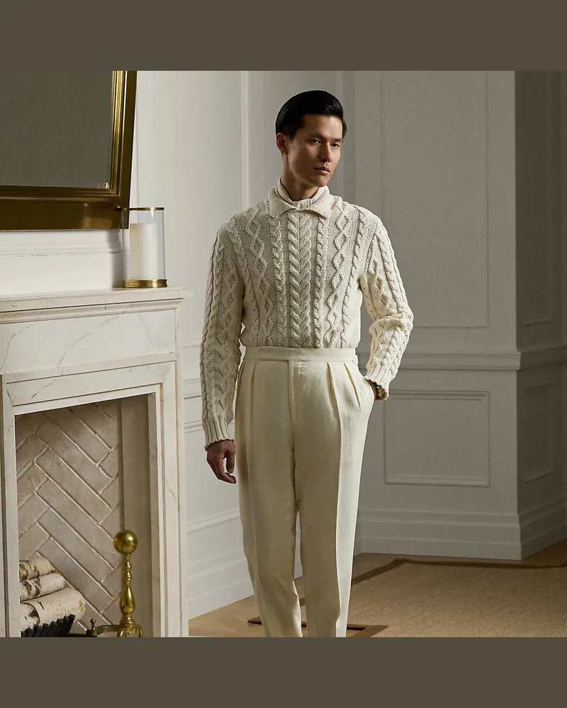 Ralph Lauren Handgeschneiderte Anzughose Gregory Cream