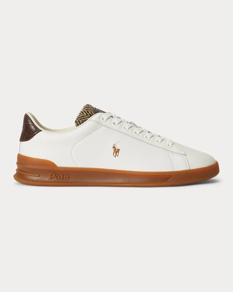 Ralph Lauren Ledersneaker Heritage Court II mit Tweed Cream