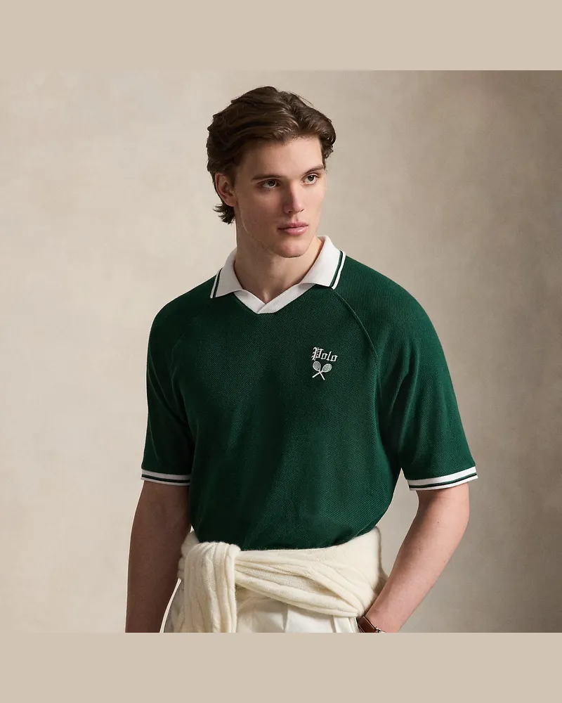 Ralph Lauren Relaxed-Fit Poloshirt mit Lochmuster Green