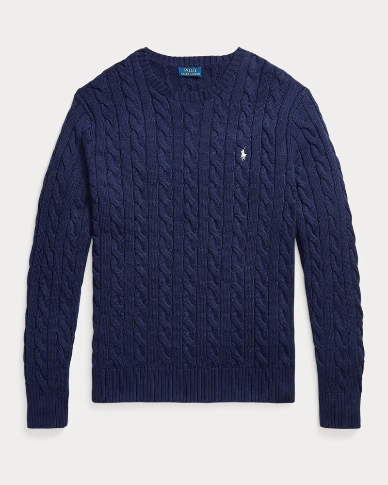 Ralph Lauren Große Größen - Baumwollpullover mit Zopfmuster Blue
