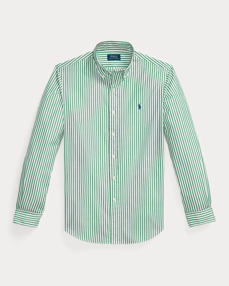 Ralph Lauren Custom-Fit Baumwollhemd mit Streifen White