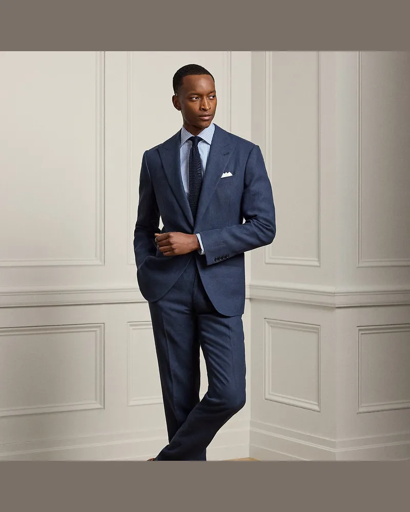 Ralph Lauren Handgeschneiderter Anzug Kent aus Leinen Blue