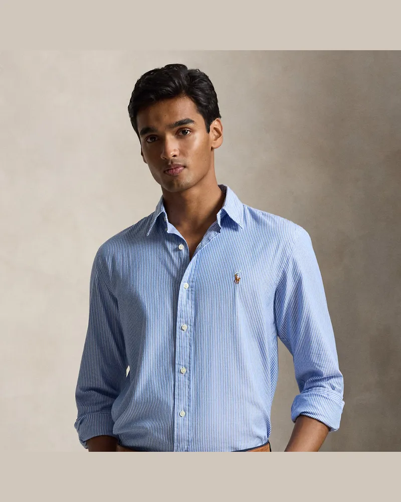 Ralph Lauren Custom-Fit Oxfordhemd mit Streifen White
