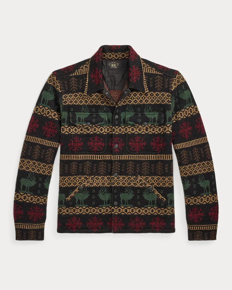 Ralph Lauren Hemdjacke aus Wolle Black