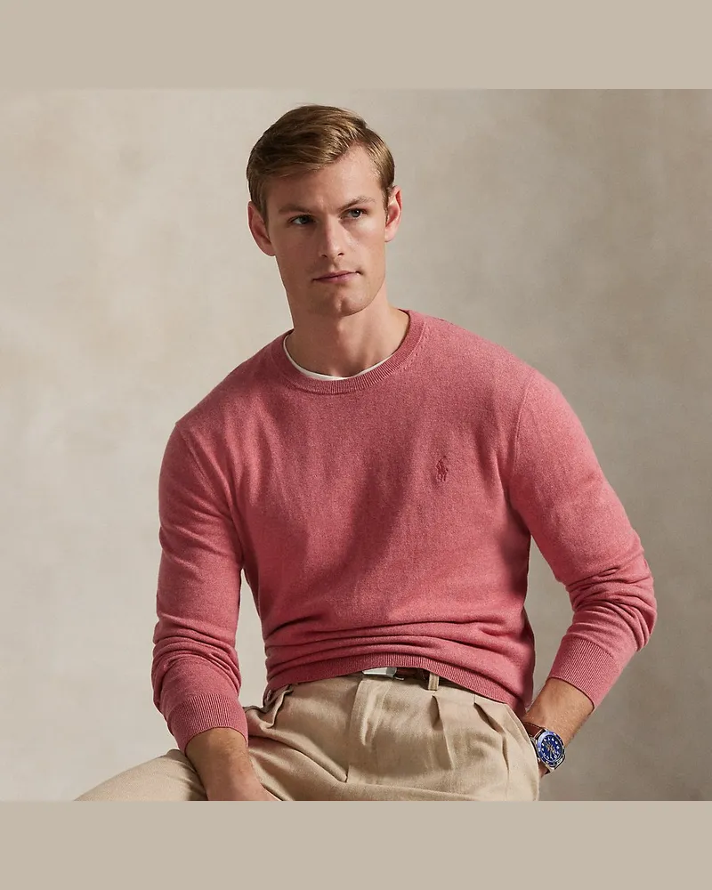 Ralph Lauren Baumwoll-Kaschmir-Rundhalspullover Red
