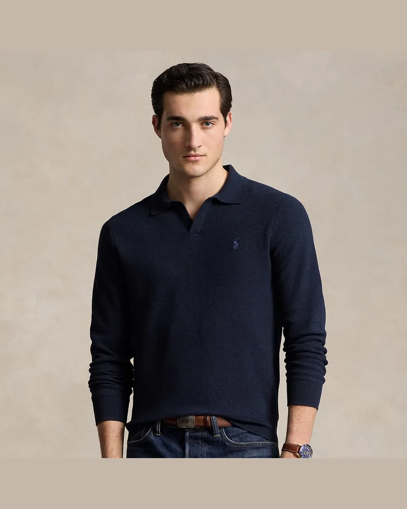 Ralph Lauren Baumwollpullover mit Polokragen Blue