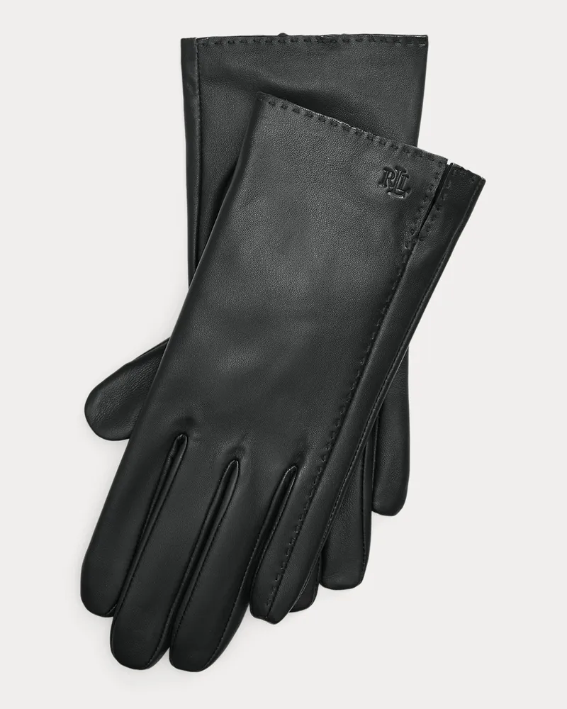Ralph Lauren Touchscreen-Handschuhe aus Schafleder Black