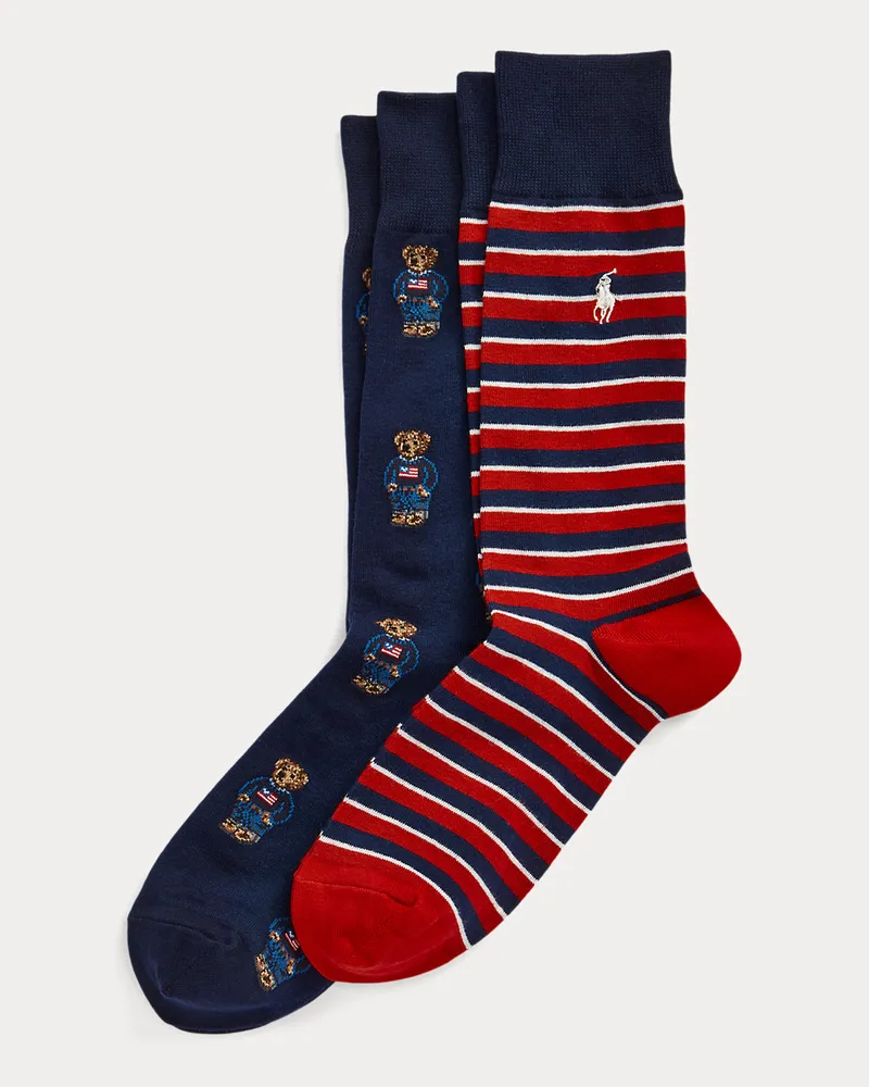 Ralph Lauren 2er-Pack Anzugsocken mit Polo Bear Blue