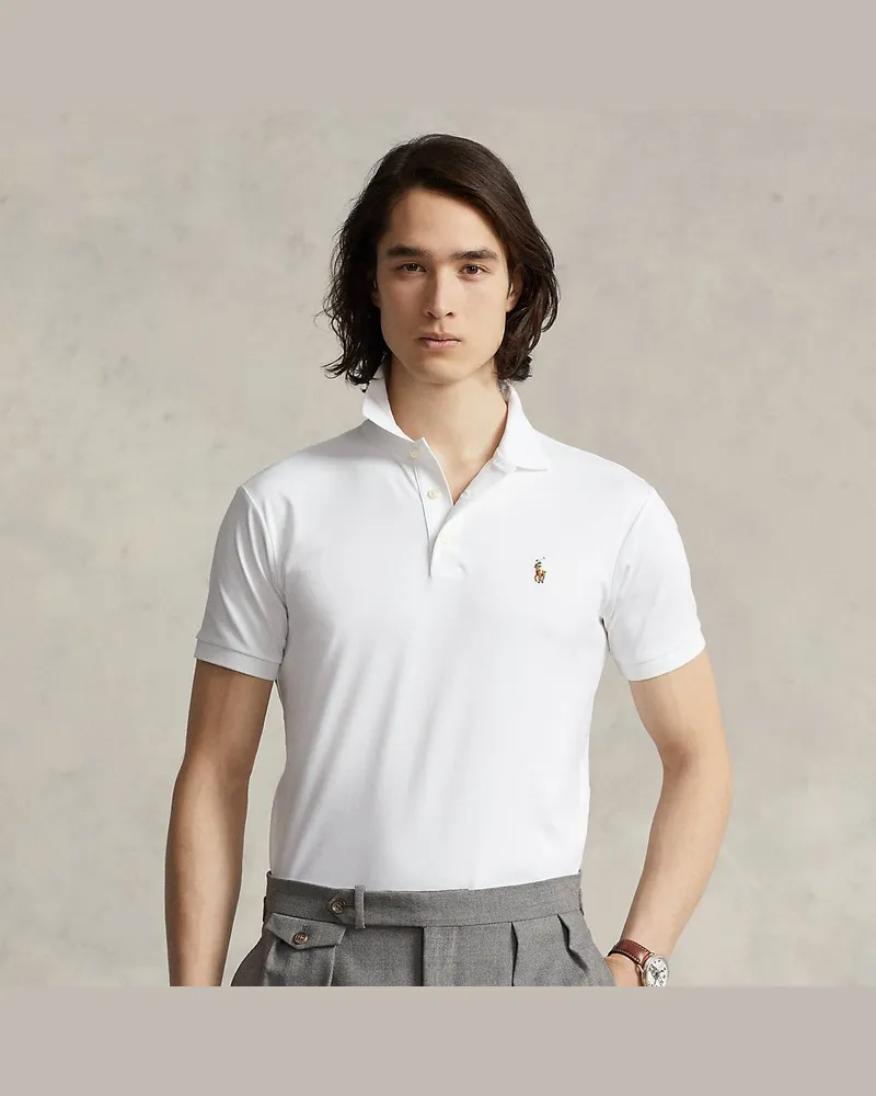 Ralph Lauren Weiches Slim-Fit Poloshirt White
