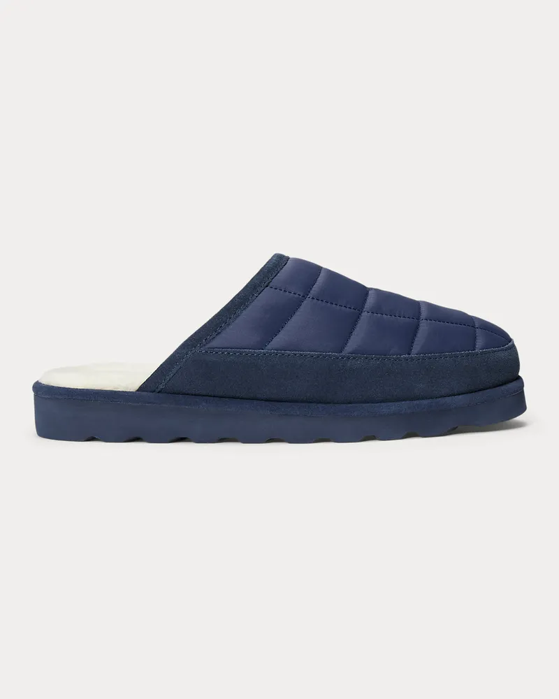 Ralph Lauren Gesteppter Slipper Reade mit Polo Bear Blue