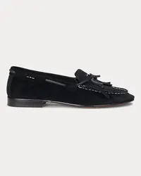 Ralph Lauren Wildleder-Loafer mit Fransenbesatz Black