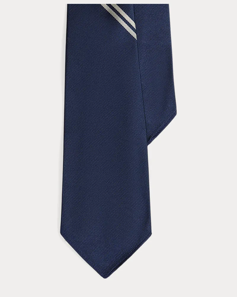 Ralph Lauren Vintage-Seidenkrawatte mit Wappen Blue