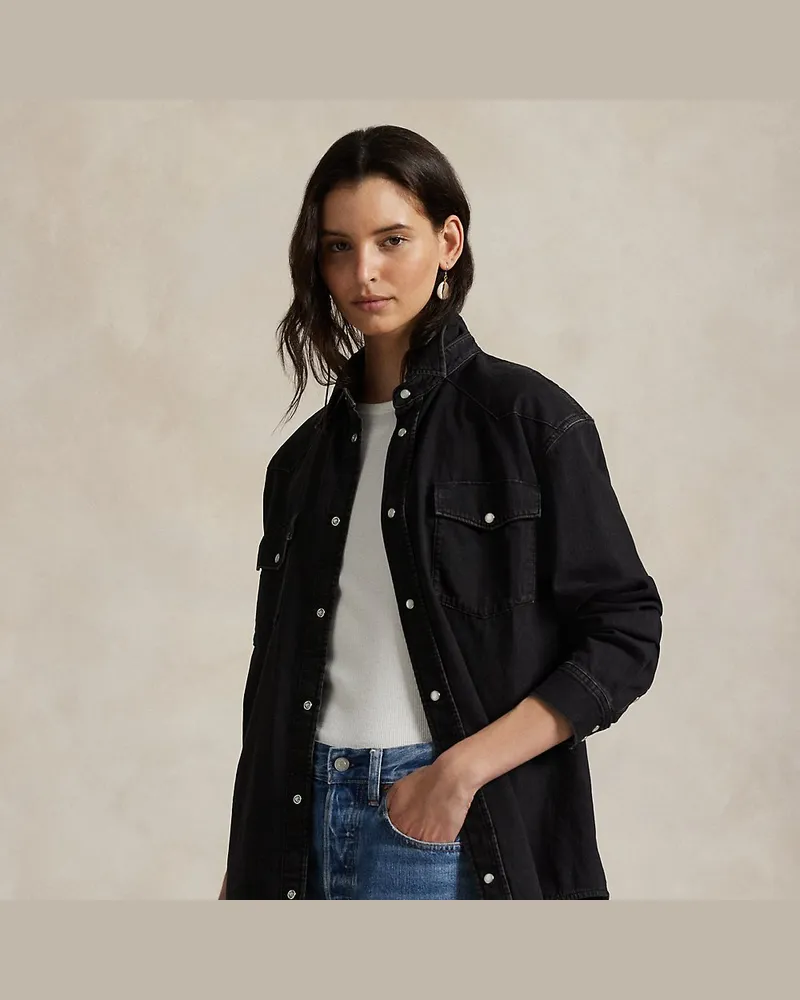 Ralph Lauren Big-Fit Westernhemd aus Denim Black