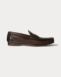 Ralph Lauren Pennyloafer Chalmers aus gewebtem Leder Brown